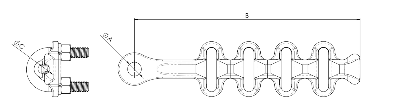 Morsa de retencion RG-4 con ojal